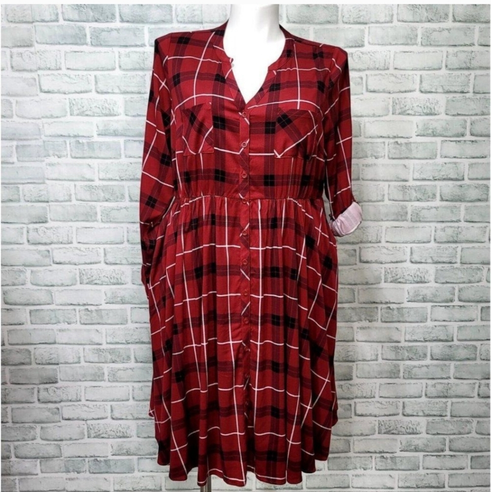 Torrid Plaid Shirt Dress